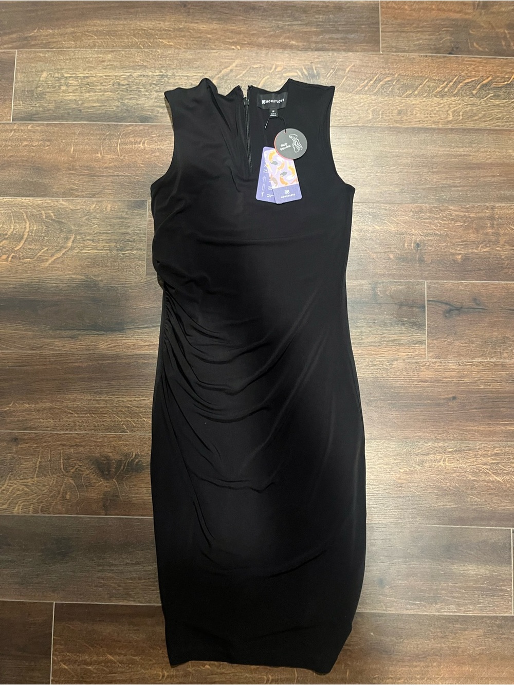 Honeylove Black InnerPower Sleeveless  Midi Dress Size M